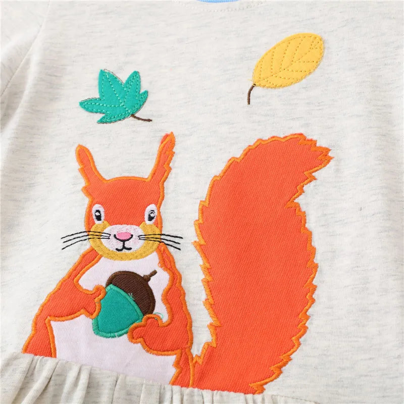 Long Sleeve Cozy Squirrel Dress