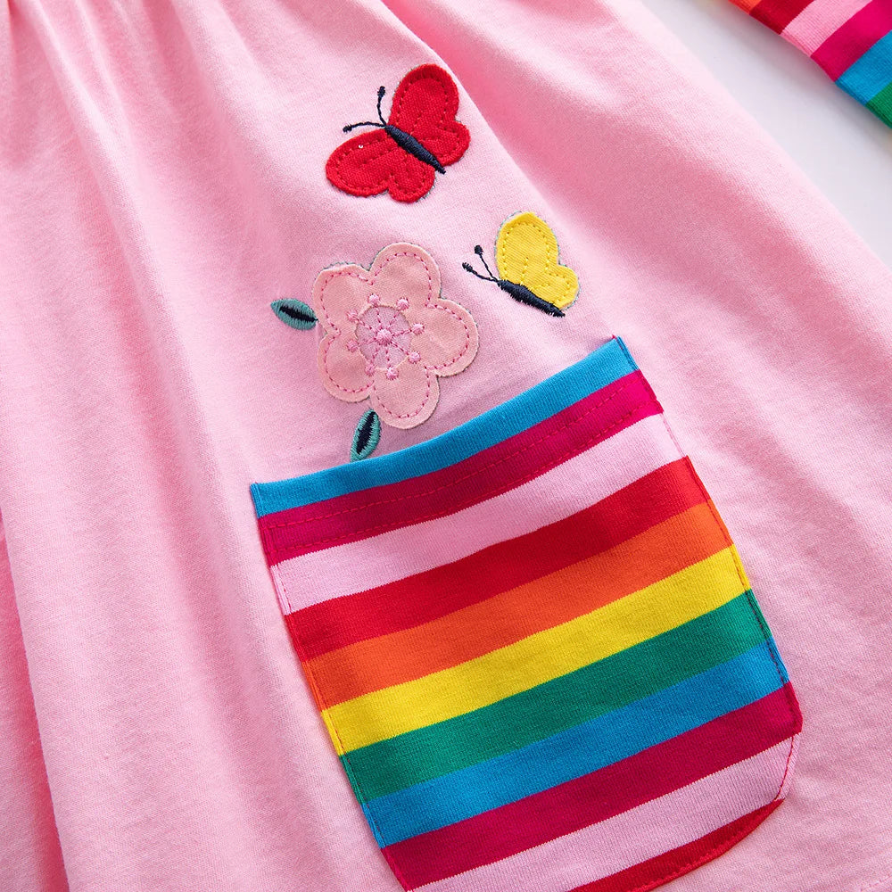 Long Sleeve Rainbow Unicorn Skater Dress