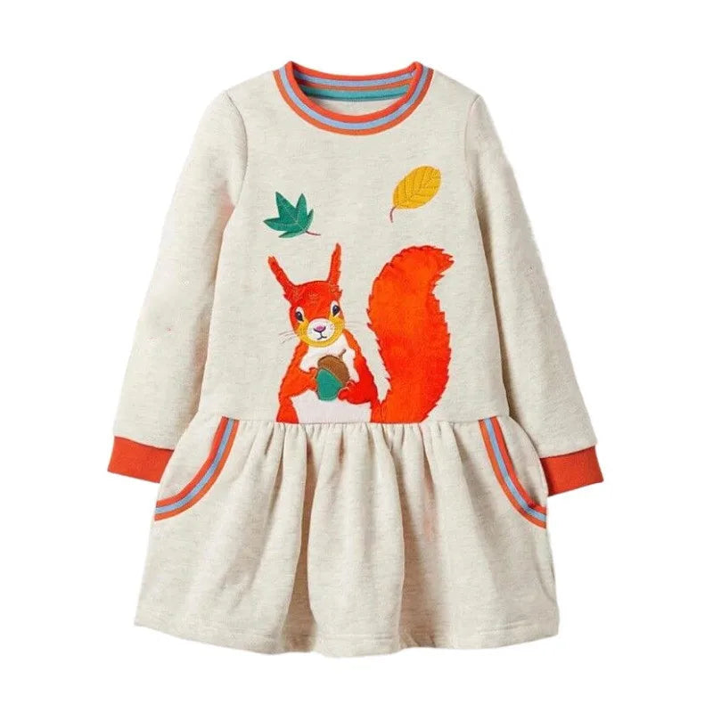 Long Sleeve Cozy Squirrel Dress