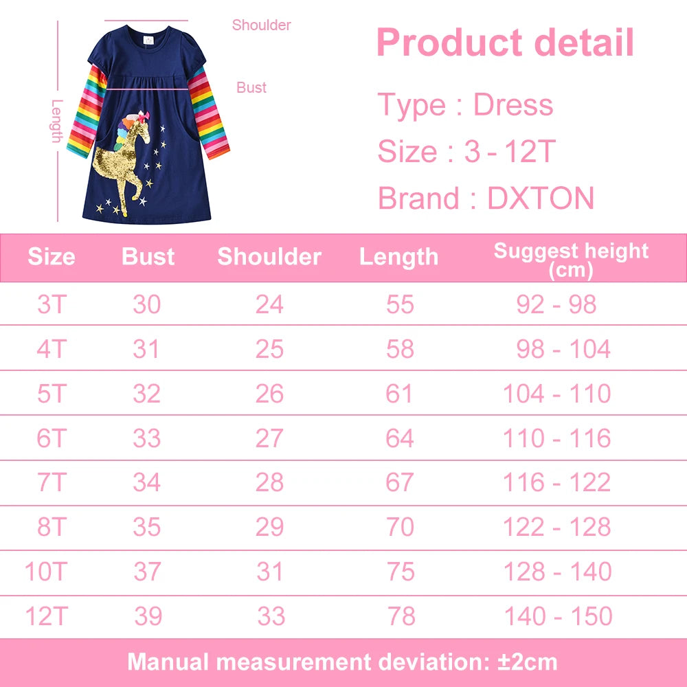 Long Sleeve Unicorn Dress Empire Dress