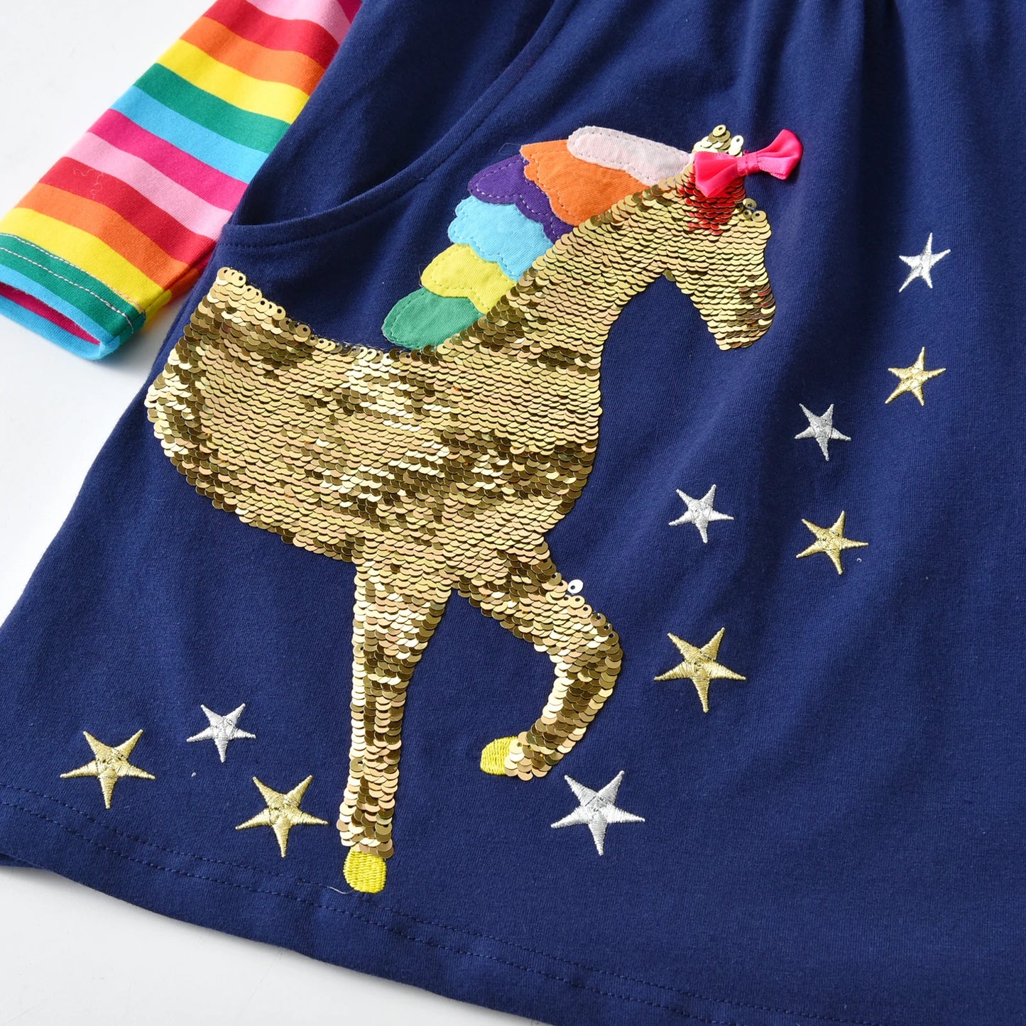 Long Sleeve Unicorn Dress Empire Dress